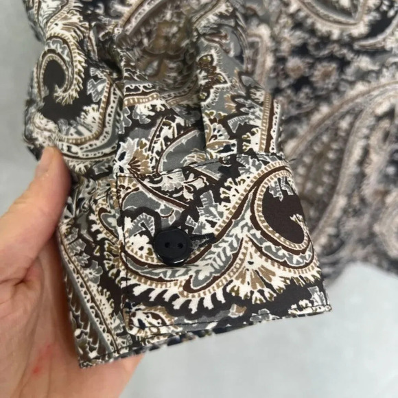 Studio Works Geometric Paisley Button Front Long Sleeve Blouse Size MD‎ - Picture 5 of 10